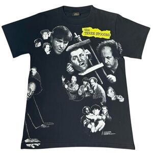 Vintage 1991 The Three Stooges All Over Print Changes T Shirt